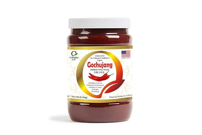 Q-Rapha Premium Korean Gochujang (Chili Paste), Gluten-free, Non-GMO, Unpasteurized Artisanal (78.2 oz)