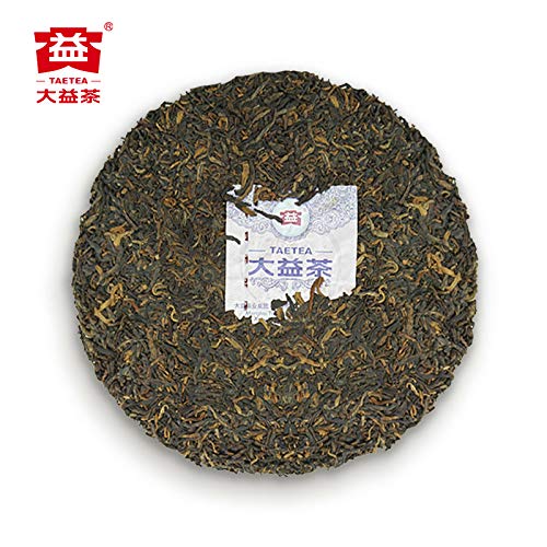 TAETEA Golden Needle White Lotus Signature Ripe Pu-erh Tea Cake, Aged Fermented Puerh PU'ER Tea Black Tea for Daily Drink and Gift 357g