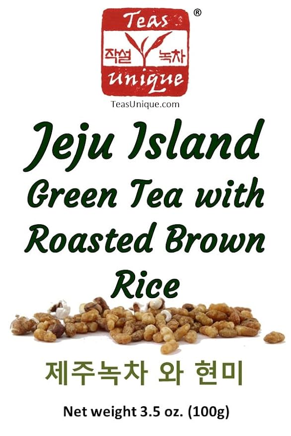 Teas Unique Korean Jeju Island Green Tea with Roasted Brown Rice, 100g