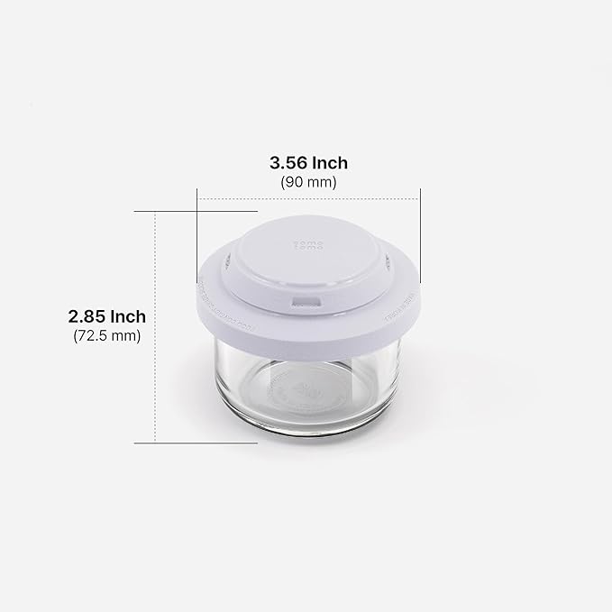 Comotomo Glass Baby Food Storage Containers, 4 oz Jars with Silicone Lids, Airtight Baby Food Prep Cups for Purees, Snacks, Daycare and Small Leftovers, Microwave and Dishwasher Safe, Set of 3