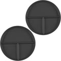 Portion Control Plate 2 Pack 9" Unbreakable Divided Plates,3 Compartment Dinner Plates, Reusable Plate Weight Loss for Adults, Color Black