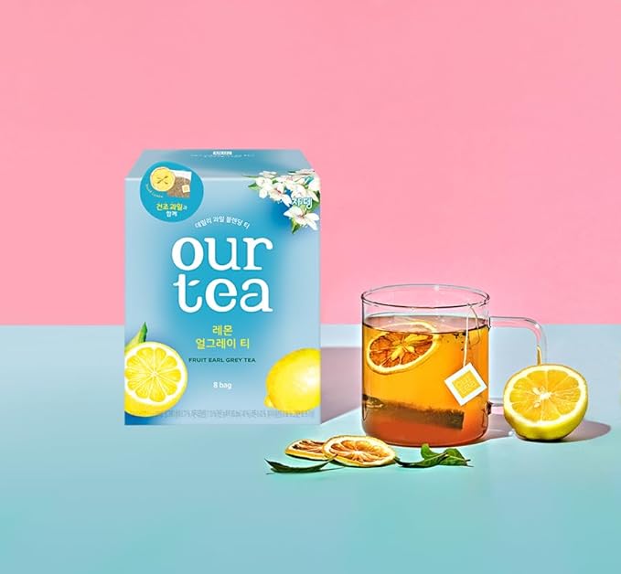 ROASTIQUE Lemon Earlgrey Black Tea with Real Dried Fruit – Premium Orgainc Tea Sweet Fruit Blend Hot or Iced Tea Eco-friendly PLA bags, 8 Tea Bags