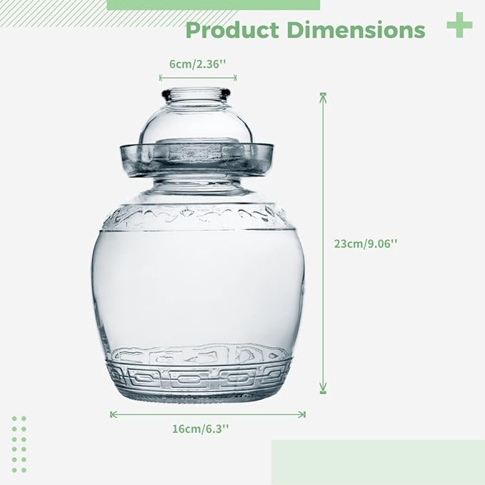 1.5L/2.5L/4.5L Glass Fermenting Jar, Large Capacity Sealed Pickle Jar, (B 2.5L/88oz)