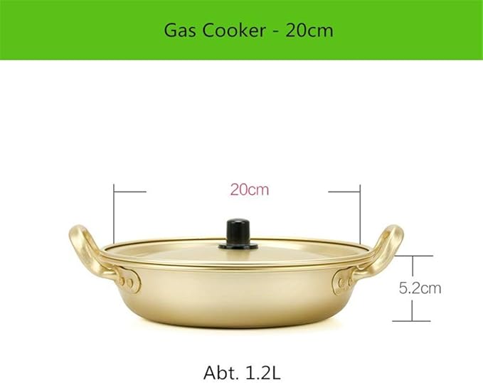 Yellow Aluminum Pot South Korea Stretched Noodles pot Instant Noodles Super popular cooker-20cm/7.9inch