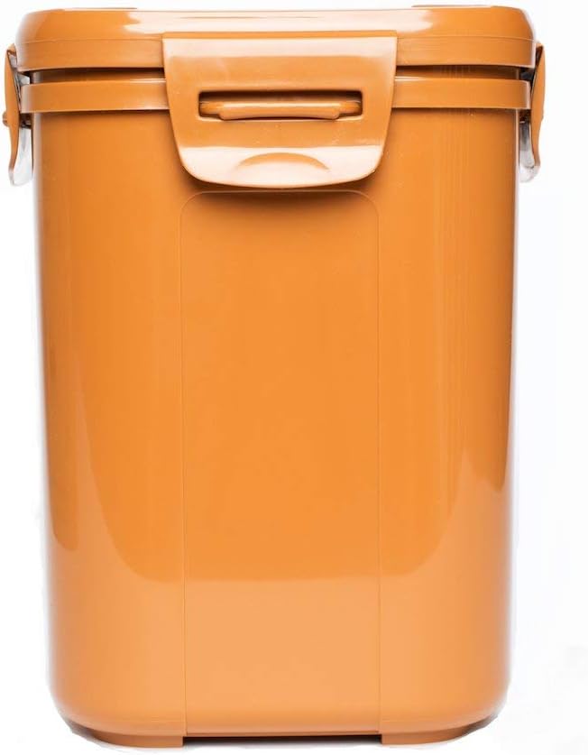 Crazy Korean Cooking Premium Kimchi, Sauerkraut Fermentation and Storage Container with Inner Vacuum Lid, Sandy Brown, 0.9 gallon (3.4 L) (0.9 Gal (3.4L) 1 PACK)