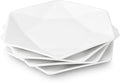 DELLING 11 Inch Star Dinner Plates Set of 4, White Porcelain Plates, Unique Geometric Serving Plates for Steak Sushi Appetizer Dessert Salad, Ceramic Plates Microwave Oven Dishwasher Safe
