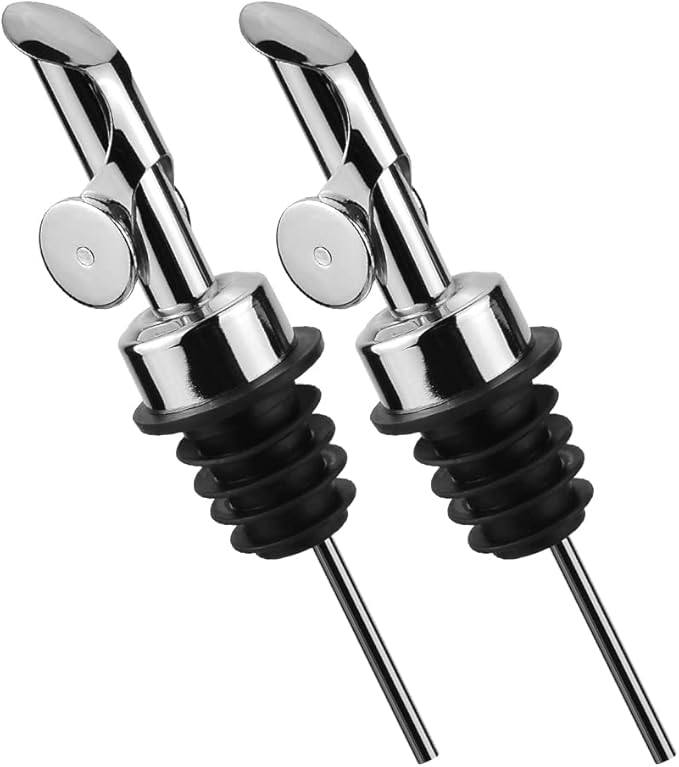 Olive Oil Dispenser with Spout, 304 Stainless Steel Automatic Opening and Closing Spout, 2pcs Wine Stopper for Home Use