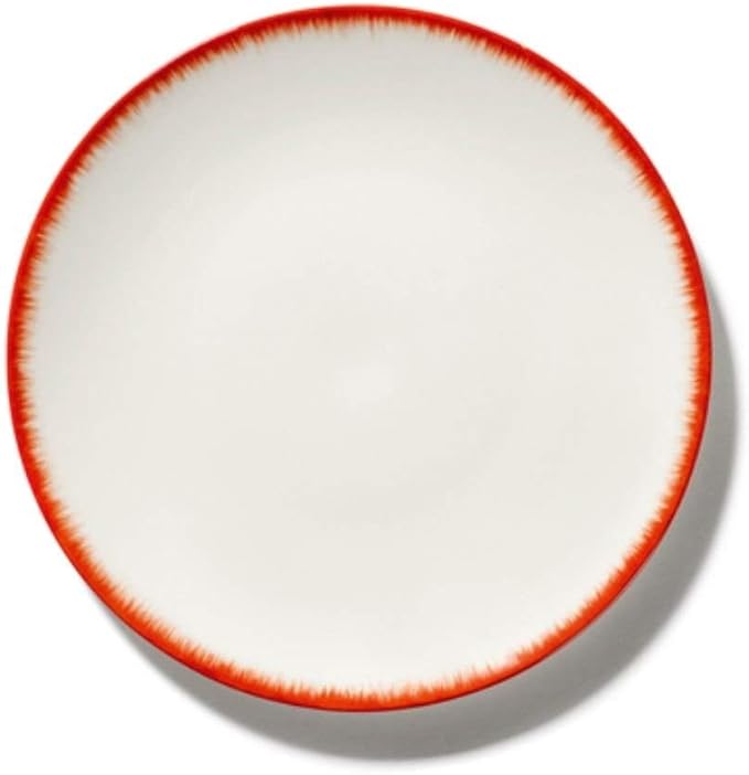 Serax Set 2 DÃ Plate diam. 9 29/64 in Off-White/red VAR 2