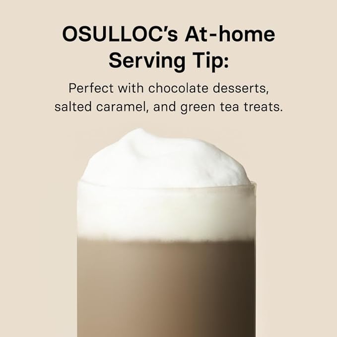 OSULLOC Jeju Hojicha Milk Tea (7oz X 10 Packets), Roasted Hojicha Latte Powder with Vanilla Notes, Instant Milk Tea Drink, Lightly Sweetened