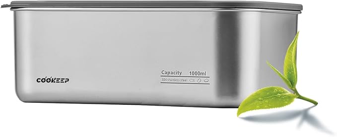 34oz/1000ml Stainless Steel Food Containers, Stainless Steel Containers with Lids,Snack Containers,Lunch Box,Easy Clean,Airtight&Leakproof for Kitchen Storage,Dishwasher safe,BPA-Free