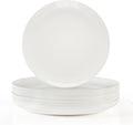 Dinner Plates Set of 12, 10-1/2 inch Glass Salad Plate Set Scratch Resistant, Kitchen White Plates for Serving Dishes, Microwave and Dishwasher Safe