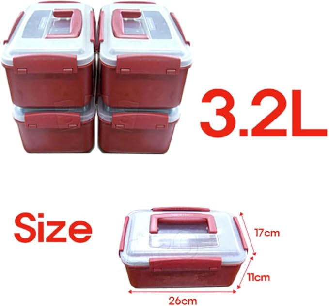 3.2L-4, Airtight Kimchi Container with Handle, Multi-Purpose Food Storage Box,Translucent lid container,Kimchi Fermentation container, fruit-pickle container Compatible with All Refrigerator