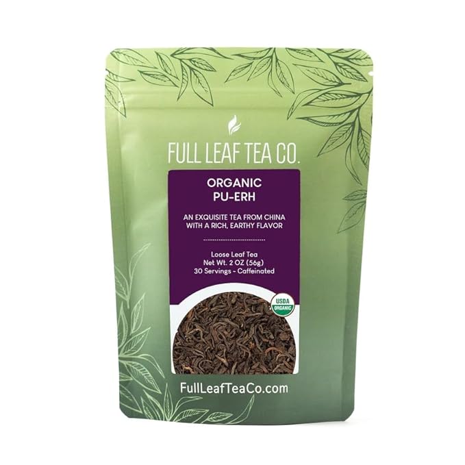 Organic Pu-erh Loose Leaf Tea - 2 oz Bag (approx. 30 servings) | Full Leaf Tea Co.