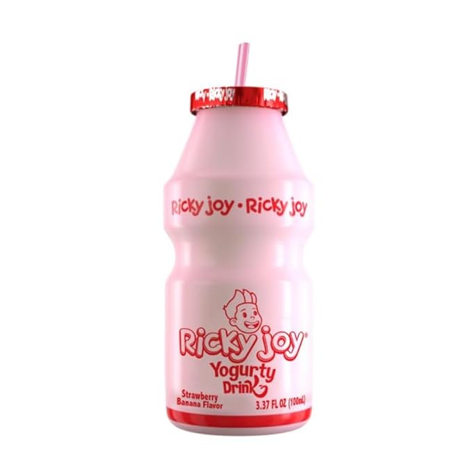 Ricky Joy® Yogurty Drink, 3.37 fl oz each., 24 Bottles Strawberry Banana (Pack of 24)