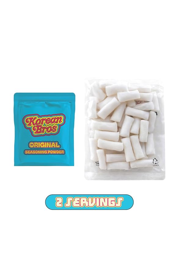 Korean Bros Original Tteokbokki (360g) – Spicy Rice Cakes, Korean Street-Style Snack or Meal, 2 Servings