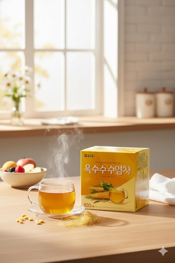 Damtuh Korean Corn Silk Tea, Corn Tea Bags, Caffeine-Free Herbal Tea, 50 Bags