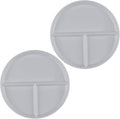 2Pcs Portion Control Plate For Weight 9 Inch Round Divided Plates for Adults, 3 Compartment Dinner Plates Color White