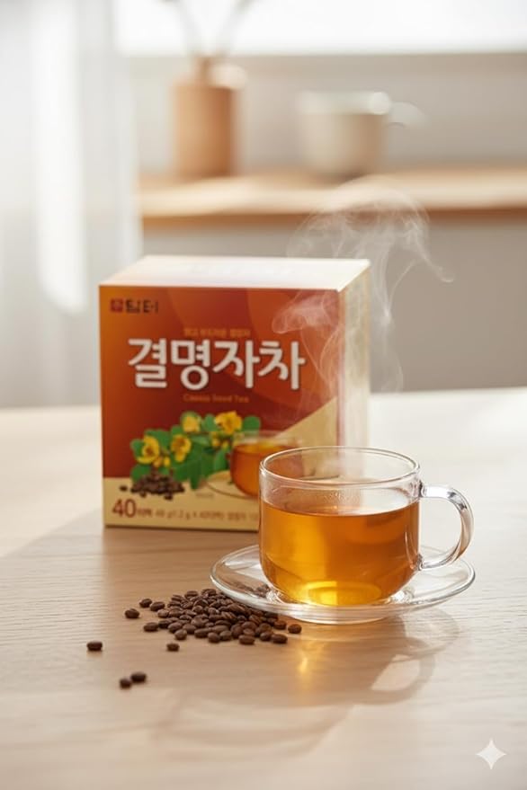 Damtuh Cassia Seed Tea – Traditional Korean Herbal Tea, Smooth & Caffeine-Free, 40 Tea Bags (1.2g each)