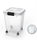 HANAMYA 30 LB Rice Storage Container with Measuring Cup, BPA free, For Rice | Grain | Pet Food | Flour, 1 count, Clear & Black