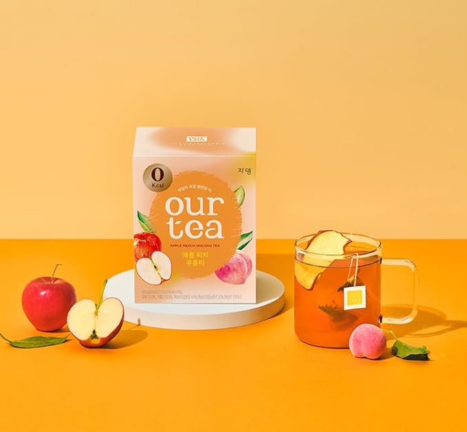 ROASTIQUE Apple Peach Oolong Tea with Real Dried Fruit – Premium Orgainc Tea Sweet Fruit Blend Hot or Iced Tea Zero Sugar & Zero Calories, 8 Tea Bags