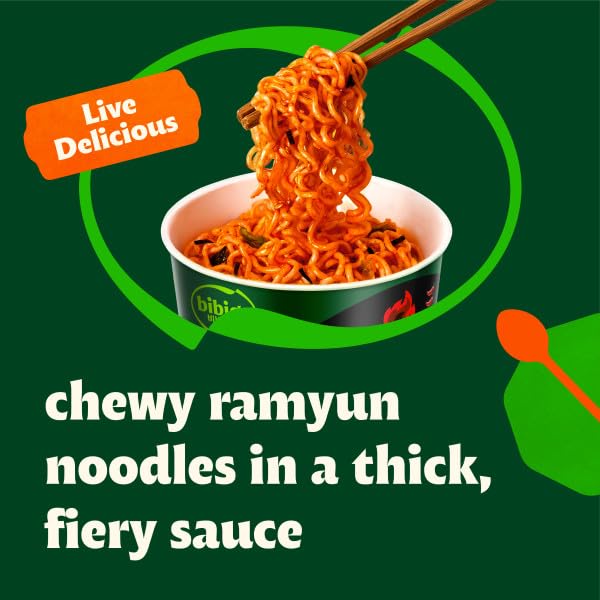 Bibigo Ramyun Ramen Noodles, Hot & Spicy, 3.45 Ounce (Pack of 1)