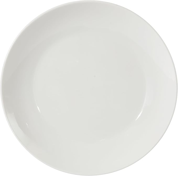 Gibson Home Summit View 17-Piece Porcelain Plates and Bowls Set W/Metal Rack - Plates, Bowls & Mugs Dinnerware Set for 4 - White