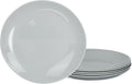 LaGlint 8.5 inch Salad Plate Set of 6, Lightweight Opal Glass Round Grey Plates for Appetizer Dessert Kitchen, Dishwasher and Microwave Safe