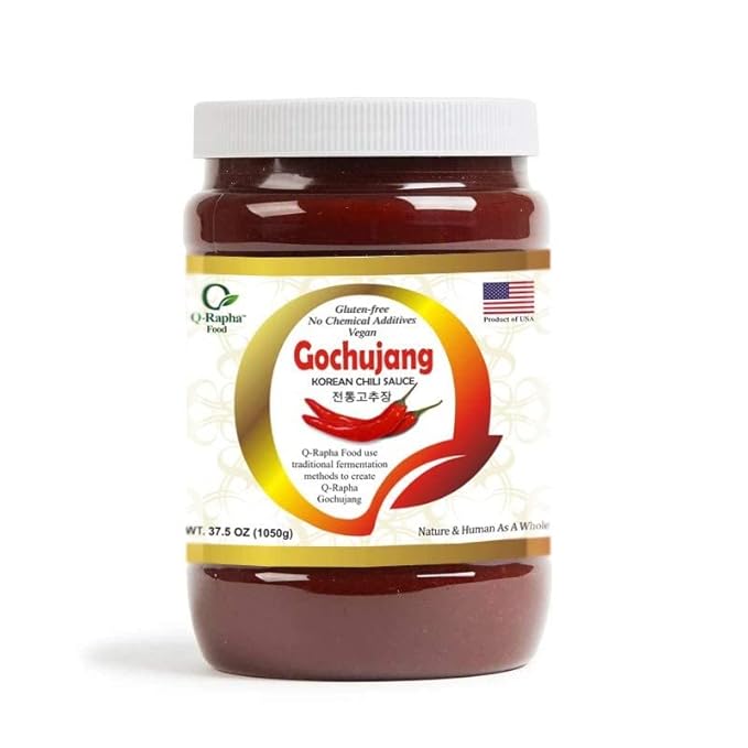 Q-Rapha Premium Korean Gochujang (Chili Paste), Gluten-free, Non-GMO, Unpasteurized Artisanal (37.5 oz)