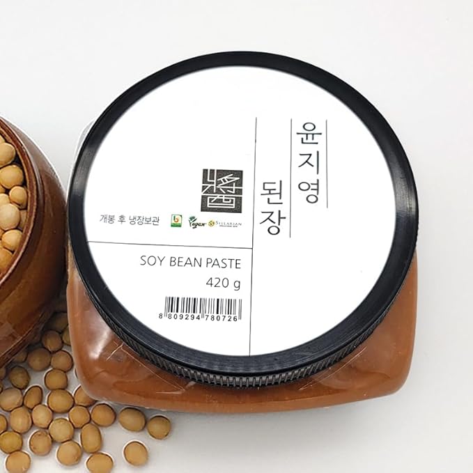 HELLO KFOOD Yoonjiyoung Doenjang 100% 한국산 된장 420g (14 oz) – Traditional Korean Soybean Paste, 100% Korean Soybeans, Fourth-Generation Recipe