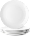 BTaT- White Porcelain Dinner Plates, Set of 6, 10.5 Inch, White Dishes, Porcelain Plates Sets for 6