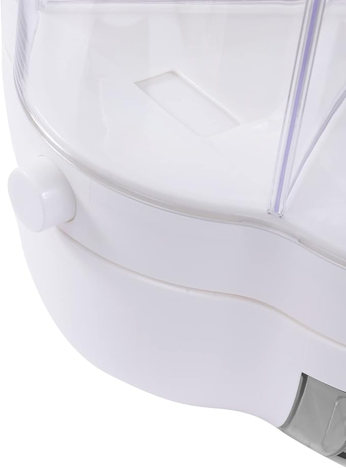Grain Storage Container Dispenser, 6 Grids rice dispenser rotating, 360° rotating food dispenser One-Click Output rice Storage Round Grain Dispenser Kitchen (White Medium 1.53kg)