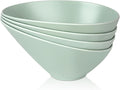 LOVYANXUE Bamboo Fiber Salad Bowls, 4 Packs Serving Bowls Blue Green, Compostable 33 Ounce Elegant Angled Bowls for Salad, Pasta, Soup, Prep, Ideal for Home and Restaurant