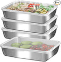 GIUOIDUO Stainless Steel Lunch Box 6-Pack,Stackable Snack Storage Boxes, Lid Food Container, Reusable Food Storage Container for Travel and Work, Dishwasher Safe, Freezer Safe