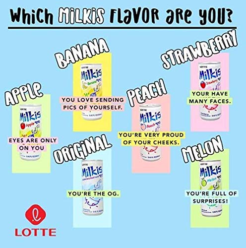 LOTTE Milkis Soda Beverage, Apple, 8.45 Fl Oz, Pack of 6
