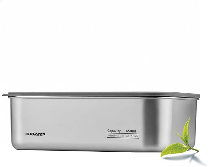 22oz/650ml Stainless Steel Food Containers,Stainless Steel Containers with Lids,Snack Containers,Lunch Box,Easy Clean,Airtight&Leakproof for Kitchen Storage,Dishwasher Safe,BPA-Free