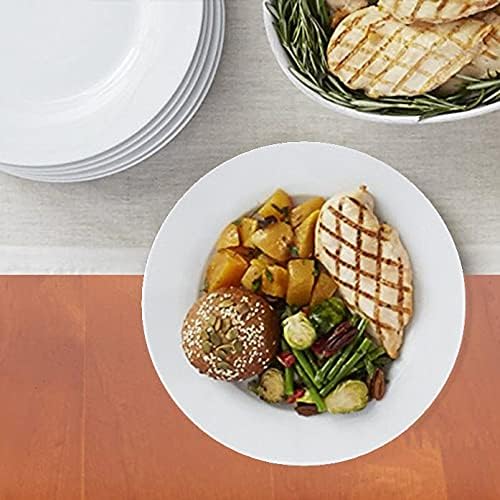 Amazon Basics 6-Piece White Dinner Plate Set, Microwave and Dishwasher Safe for Everyday Use, 10.5 inches (Pack of 2)