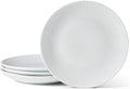 Everyday White Beaded Coupe Set of 4 Dinner Plates, 10.5 inch