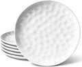 HOMBENE Dinner Pasta Set for 6, Dinner Plates, Salad Snacks Plates for Kitchen, Porcelain Dinner Plate, Microwave & Dishwasher Safe, Dinnerware Set, 10.5 Inches, Sun-glitter Style, White