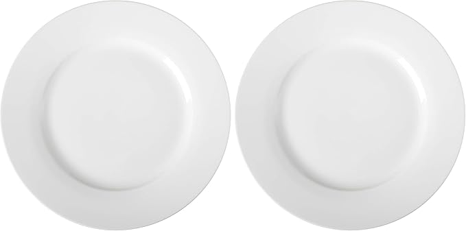 Amazon Basics 6-Piece White Dinner Plate Set, Microwave and Dishwasher Safe for Everyday Use, 10.5 inches (Pack of 2)