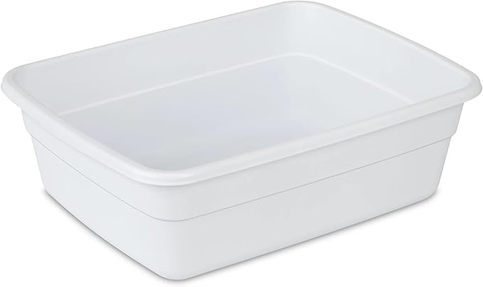 Plastic Wash Tub Dishpan Basin and Foot Bath for Soaking Feet, Laundry Hand Wash Bucket, Dish Pans for Washing and Storage Cleaning Supplies - 8 Qt - Heavy Duty - 2pack (White)