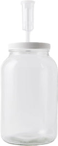FastRack 1 Gallon Mason Jar Wide Mouth & Twin Bubble Airlock for Fermentation, Pickling, Brewing & Dry Storage – BPA-Free One Gallon Glass Jar with Lid