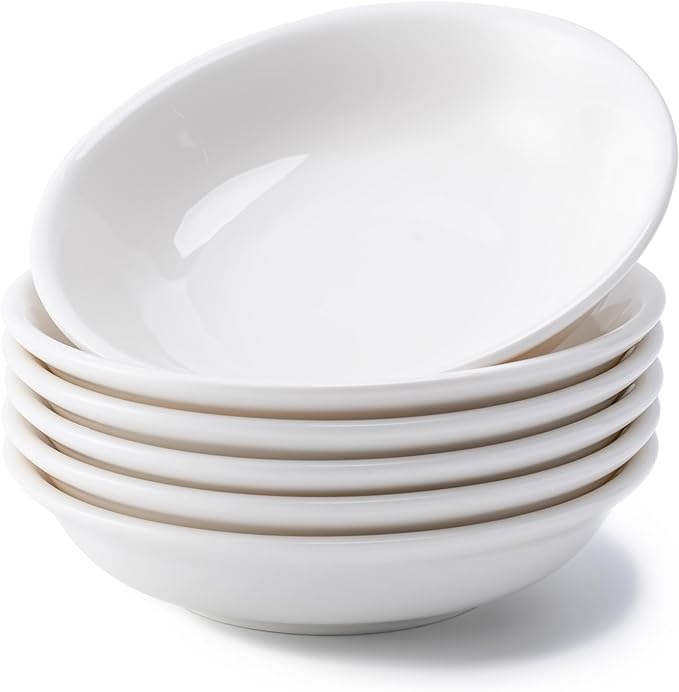 Eisinly 6 Pack Dip Bowls, 3 OZ Ceramic Soy Sauce Dish, White Dipping Sauce Bowls Small Dishes Serving for Tomato Sauce, Soy, BBQ Party Supplies