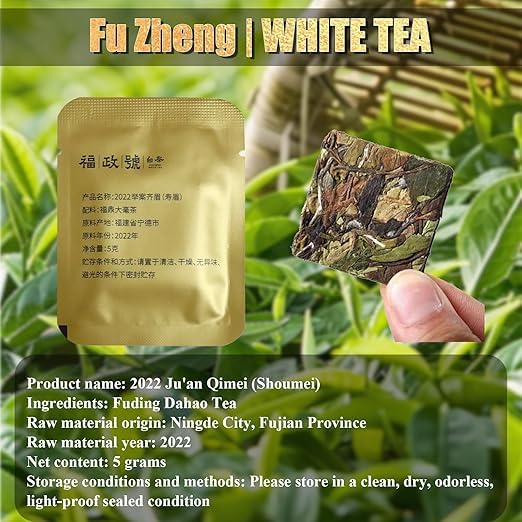 White Tea, 2022 Harvest Organic White Tea Gift Box, 36 Individually Wrapped Teabags (5g Each) – 820g Elegant Packaging, Fuzheng Hao Premium Compressed Tea Cake for Daily & Holiday Gifting