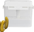 Kimchi Fermentation Container - Airtight 4/5L Pickle Keeper With Handle And Lid, Kimchi Box - Clear Kimchi Press Fermentation Storage Container, Maintain Fresher Taste, vinegar