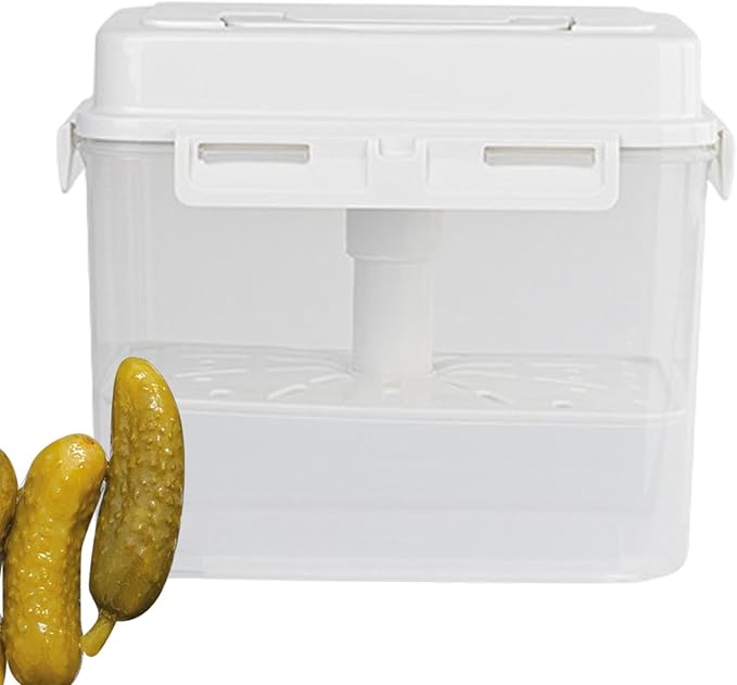 Kimchi Fermentation Container - Airtight 4/5L Pickle Keeper With Handle And Lid, Kimchi Box - Clear Kimchi Press Fermentation Storage Container, Maintain Fresher Taste, vinegar