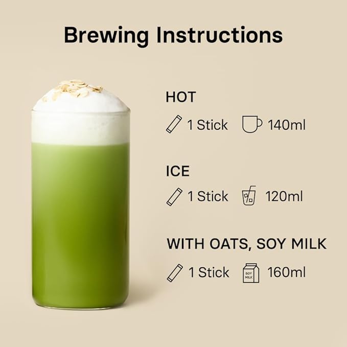 OSULLOC Jeju Matcha Oat Blend (7oz X 10 Packets), Vegan Dairy‑Free, Plant‑Based Instant Matcha Drink Powder, Lightly Sweetened