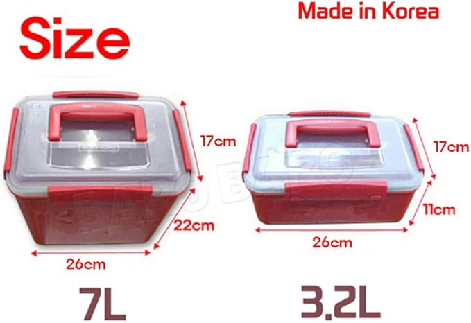 7L-1, 3.2L-2, Airtight Kimchi Container with Handle, Multi-Purpose Food Storage Box,Translucent lid container,Kimchi Fermentation container, fruit-pickle container Compatible with All Refrigerator