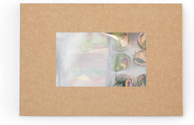 Restaurantware-17.7 x 12.2 x 3.2 Inch Catering Trays, 10 Grease-Resistant Catering Boxes - Cover With Window Included, Side Lock, Kraft Paper Catering Food Containers, Inserts Sold Separately