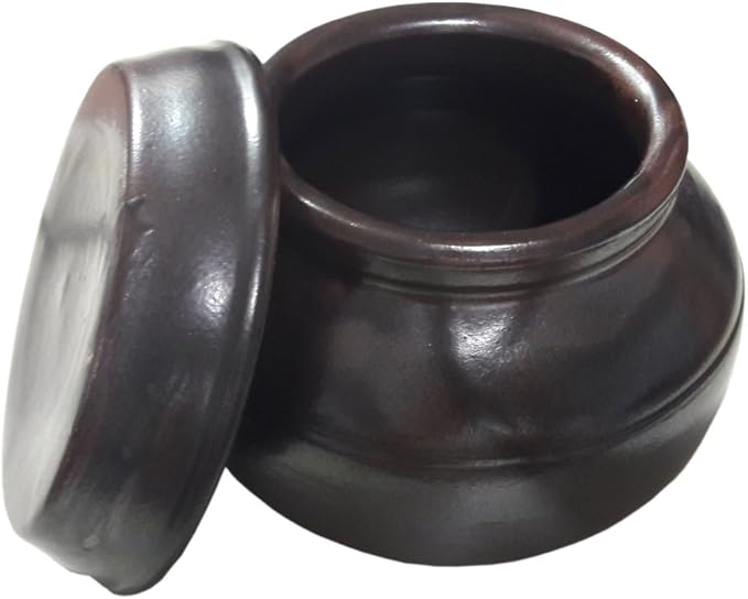 30.43ounce(900cc) Korean Traditional Earthenware Pottery Fermenting Jar Hangari with Lid