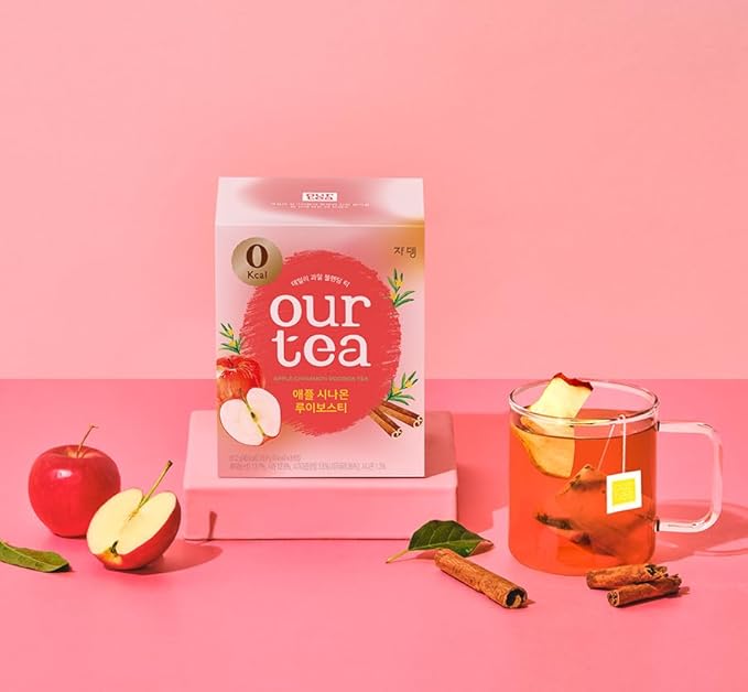 ROASTIQUE Apple Cinnamon Rooibos Tea with Real Dried Fruit – Premium Orgainc Tea Sweet Fruit Blend Hot or Iced Tea Zero Sugar & Zero Calories, 8 Tea Bags
